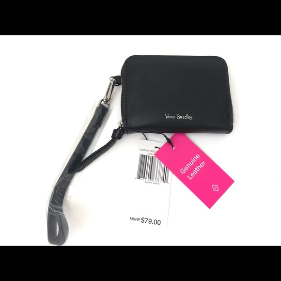 🖤🆕 New Vera Bradley Black Leather Small Wallet - Picture 2 of 11